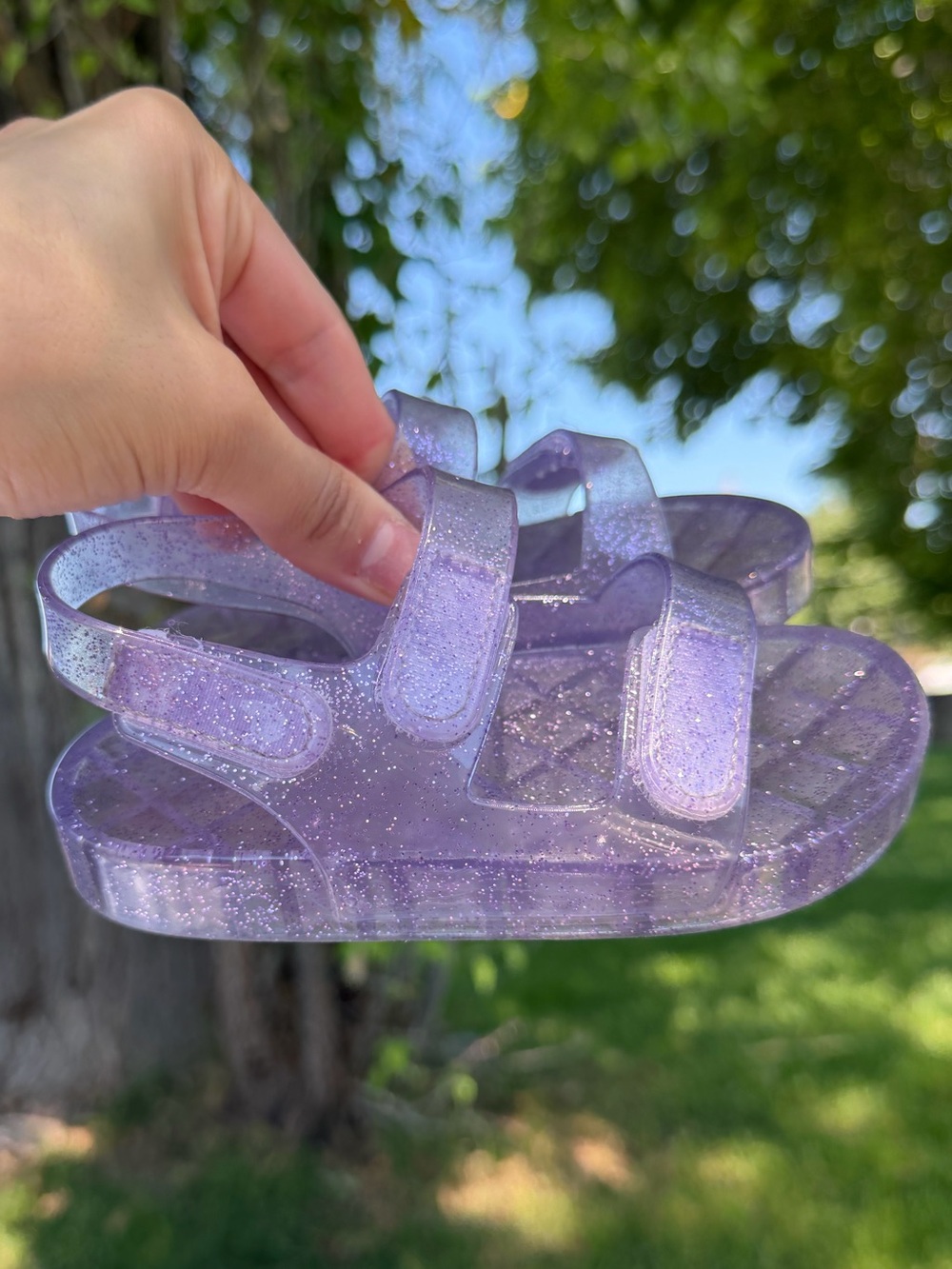 GAP Glitter Purple toddler Jelly Sandals